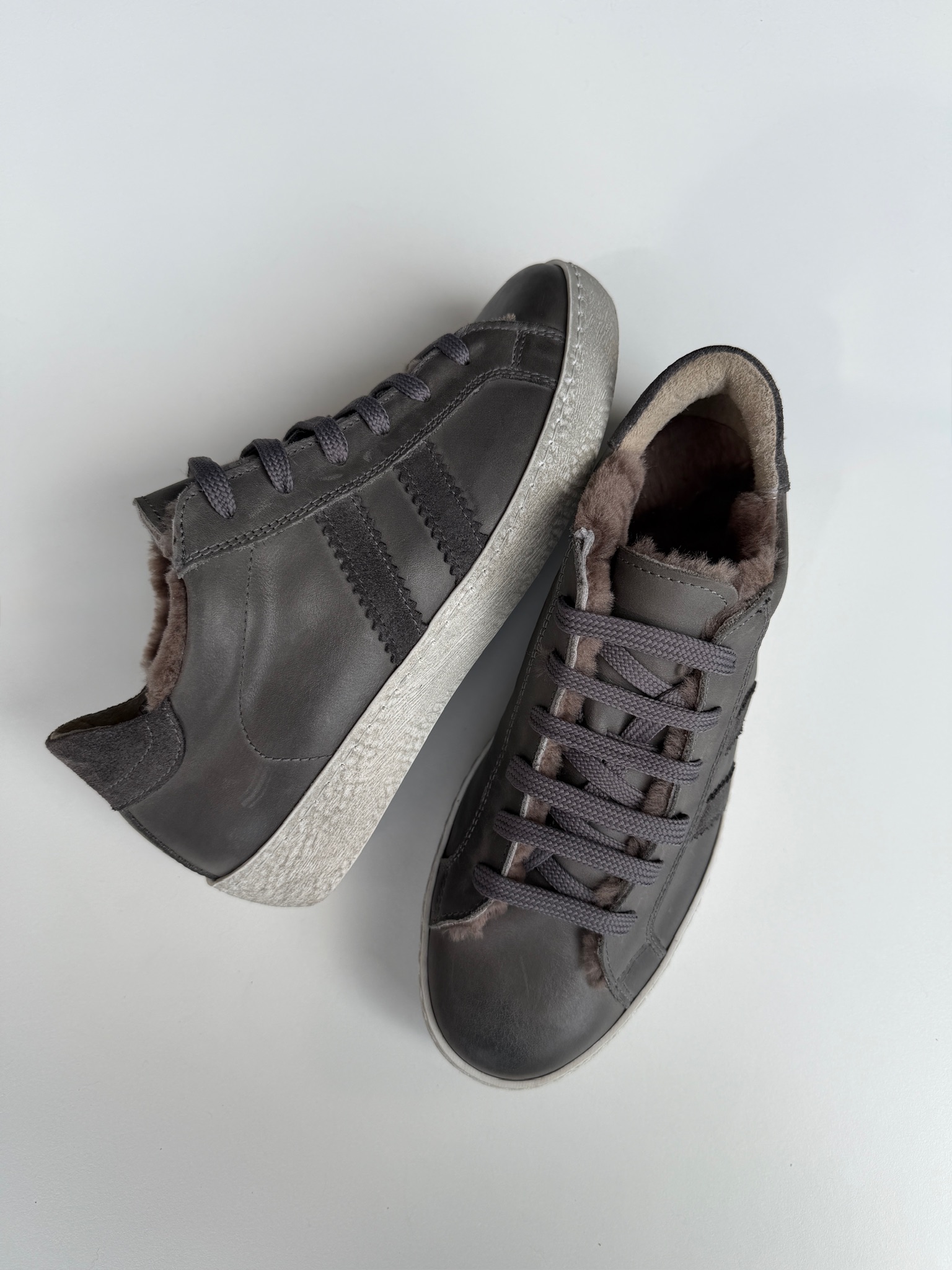 Sneaker Fodera Agnello Grigio