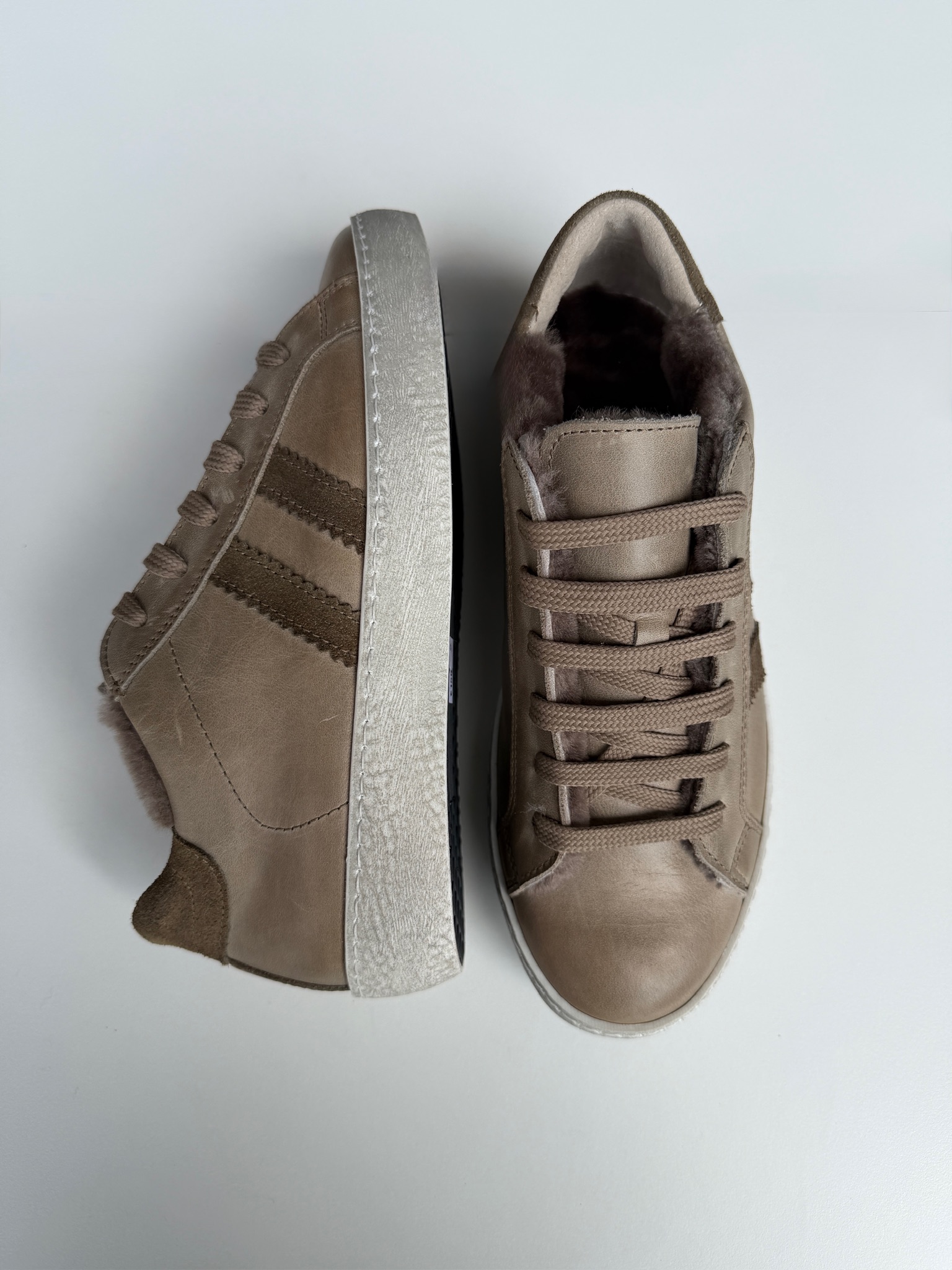 Sneaker Fodera Agnello Taupe